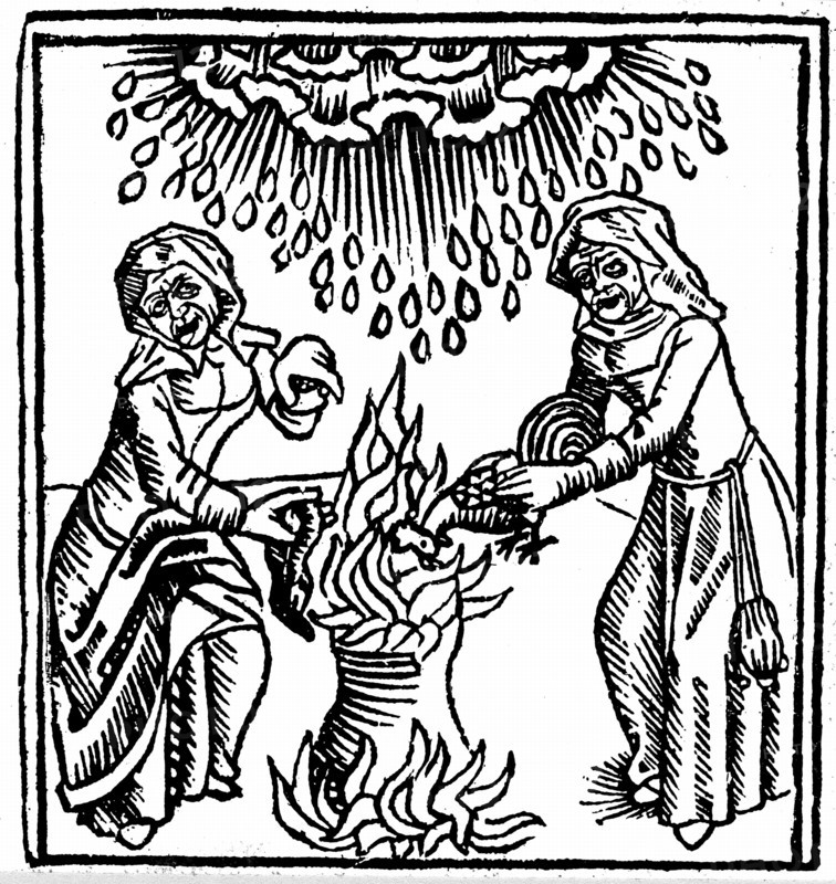 Sorcières evoquant l'esprit de la pluie