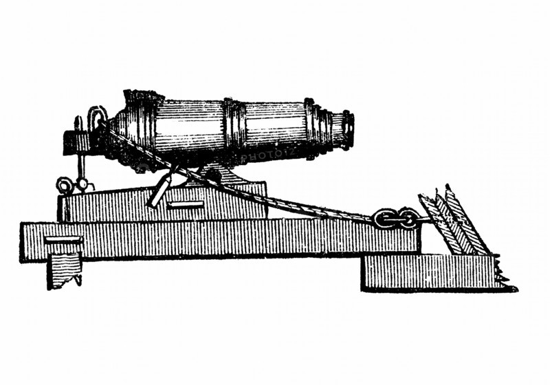 Carronade, petite piece d'artillerie navale de grand calibre, semblable a un mortier