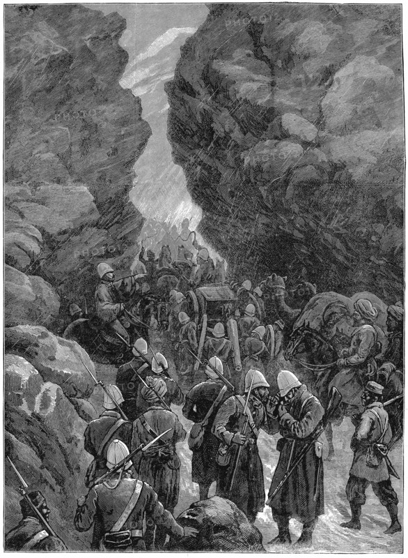 Second Anglo-Afghan War (1878-1880): A block in the Jugdulluk Pass