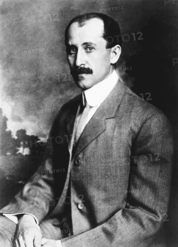 Photograph showing Orville Wright (1871-1948) American aeronautical pioneer, younger of the Wright brothers