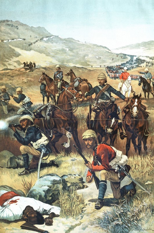 The Last Shot in the Sudan chromolithograph showing the end of one of the British campaigns in the Sudan