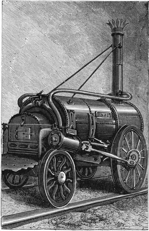 George Stephenson's locomotive 'Rocket'.  On 11 October 1829