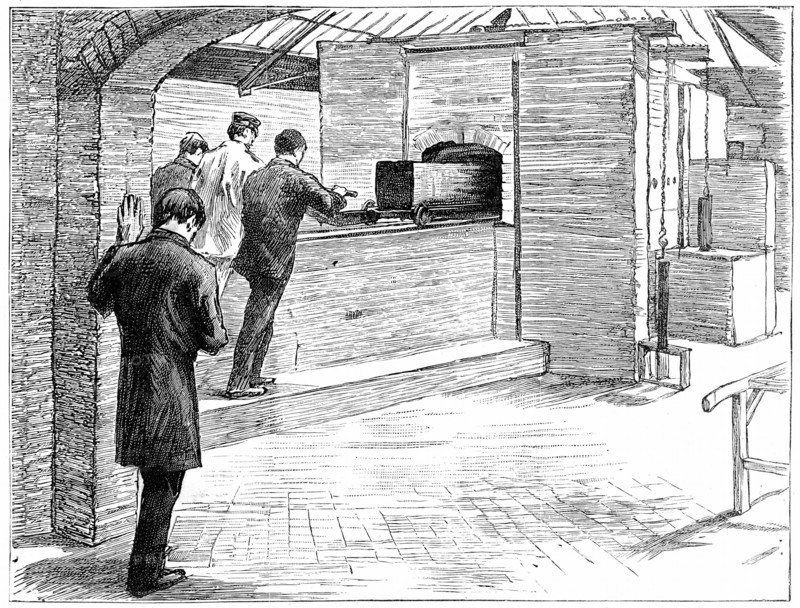 Cremation taking place at the Cremation Society of England