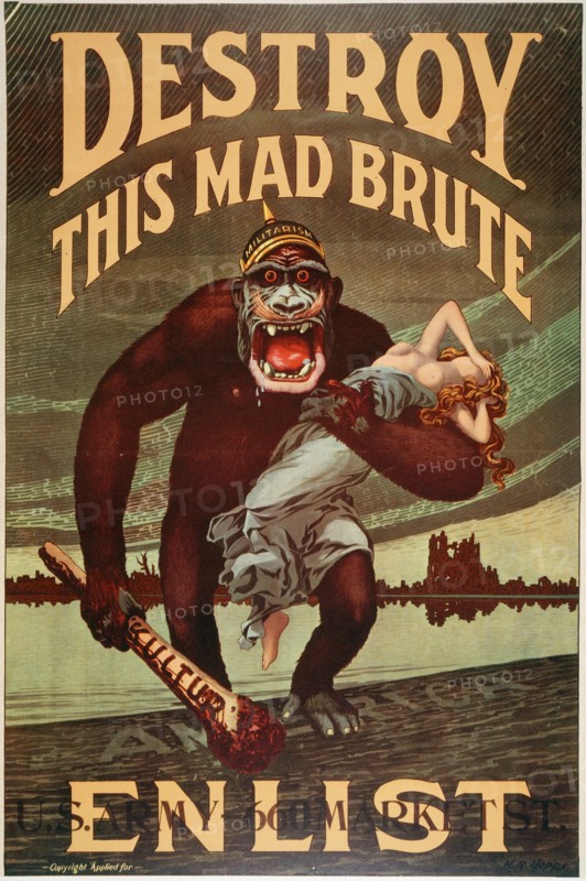 Première guerre mondiale :  Affiche de propagande américaine en faveur de l'enrolement