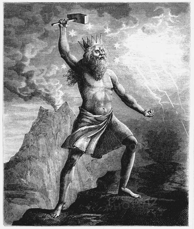 Thor, son of Woden or Odin, god of thunder in the Scandinavian pantheon