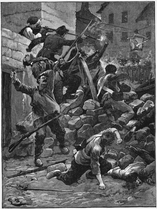 Revolution in Paris, 1848, fighting at the barricades