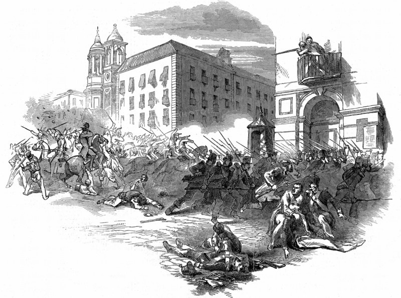 Revolution in Spain, disturbances in Madrid, May 1848