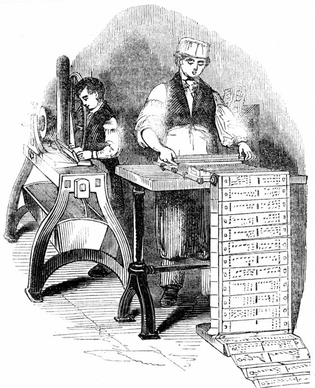 Preparing punched cards for a Jacquard loom