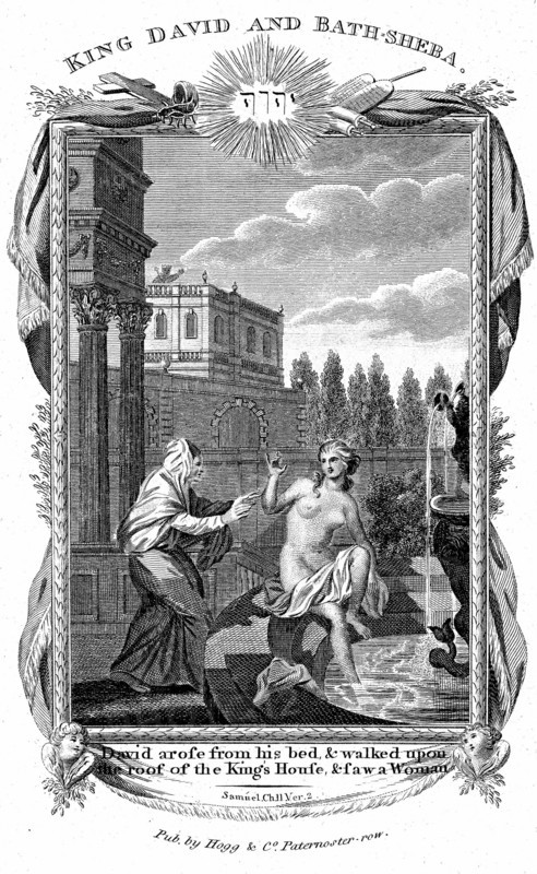 King David sees Bathsheba naked at the fountain