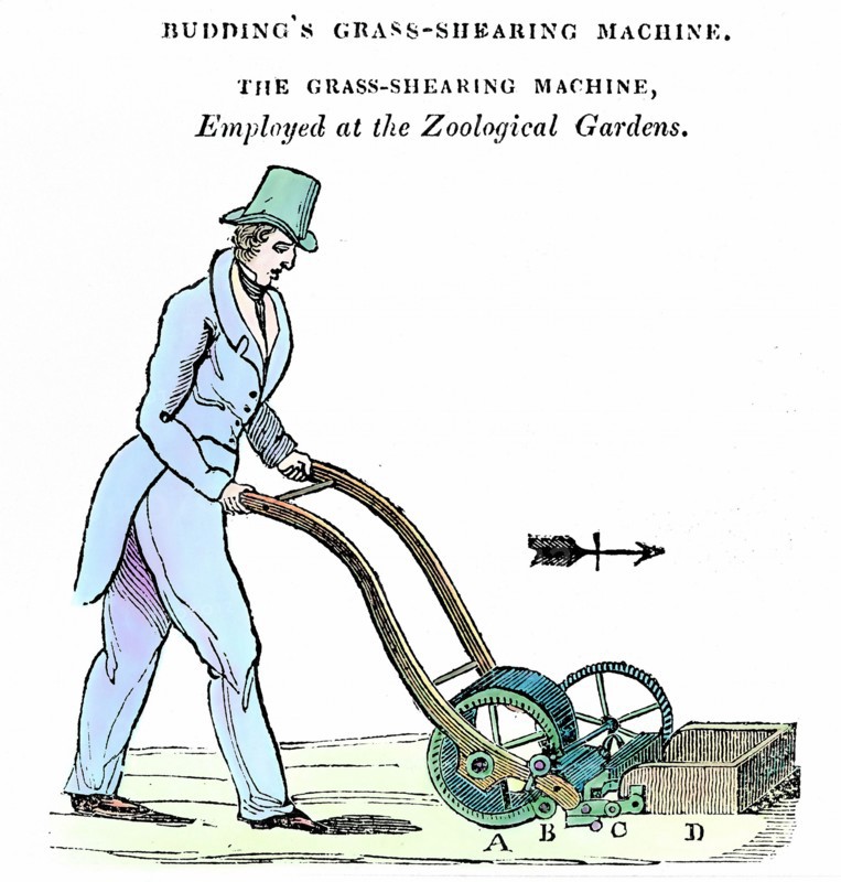 Tondeuse à gazon inventée par M.Budding