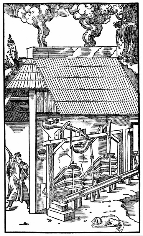 Georgius Agricola, Bellows operated by camshaft