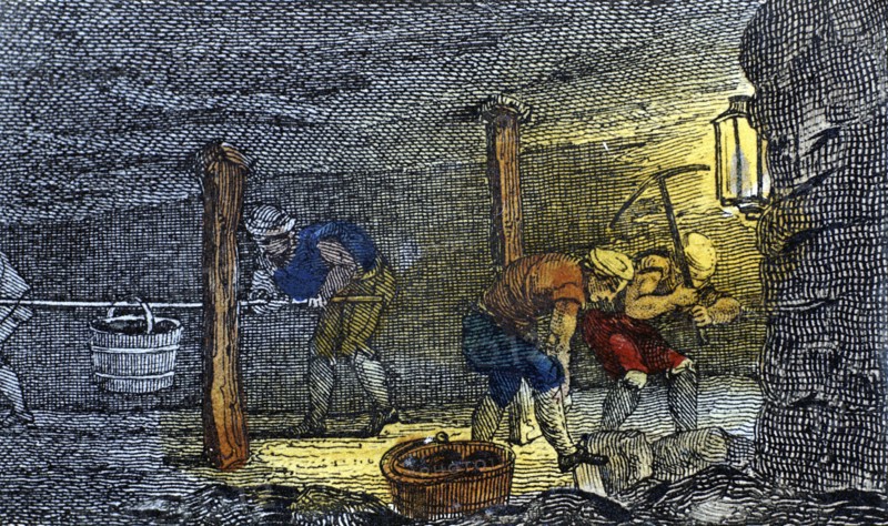 Underground scene in coal mine
