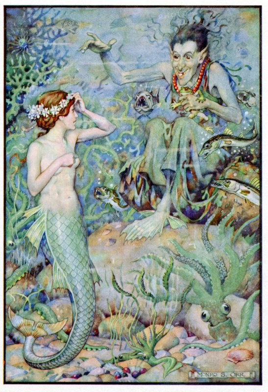 The Little Mermaid visiting the undersea