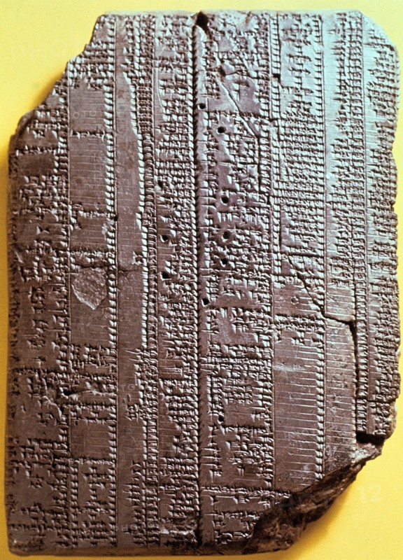Babylonian clay tablet with text