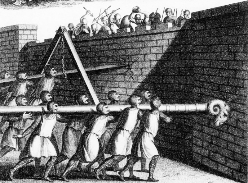 Attacking walls with battering rams