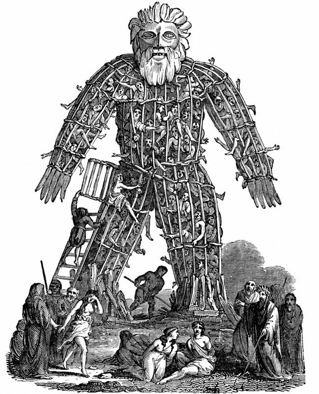 Druids making human sacrifice to their gods