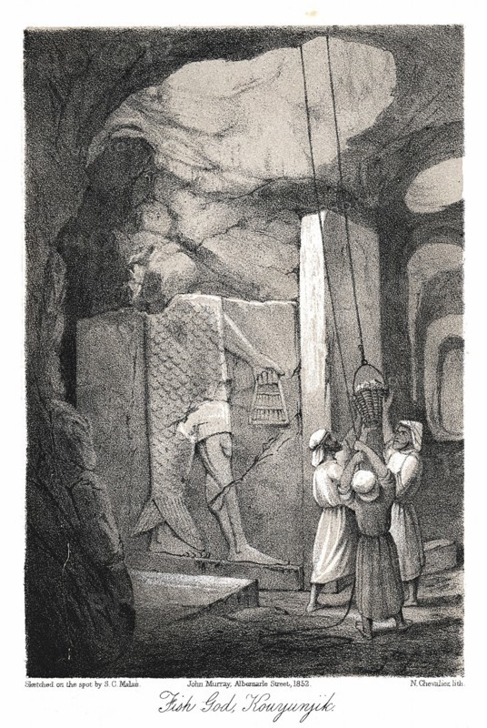 Excavating a low-relief carving of the Fish god Dagon