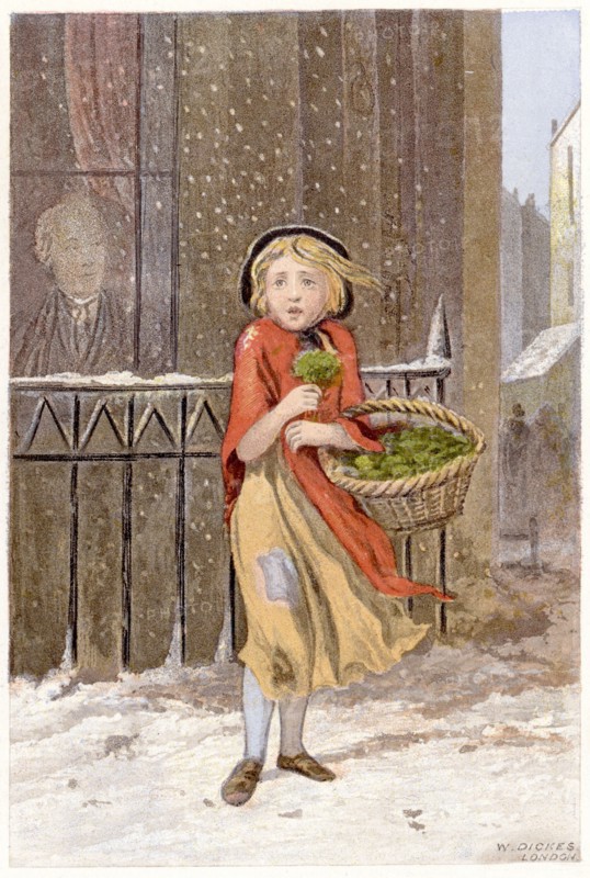 Young girl in rags and wearing a shawl