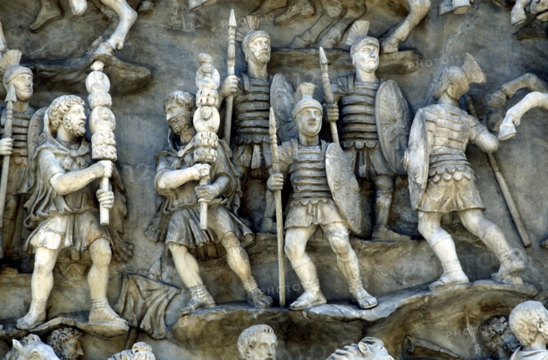 Roman soldiers taking part in Decursio