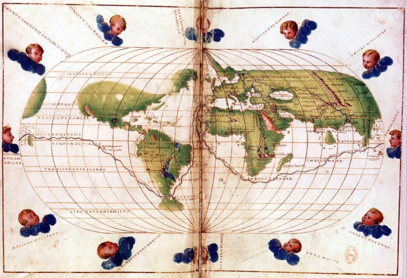 World map of route taken by Ferdinand Magellan