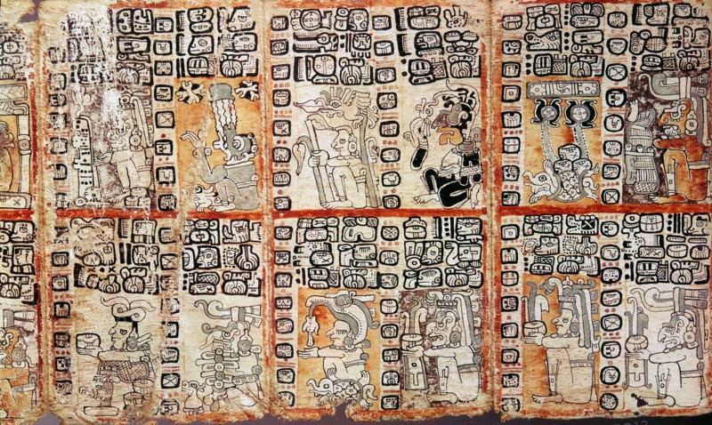 Section from the Mayan Troano Codex. Maya peoples of Central and South America
