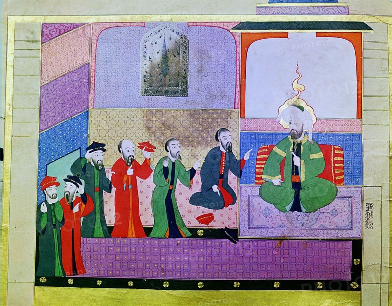Ezekiel prophesying to the elders of Israel in Babylon