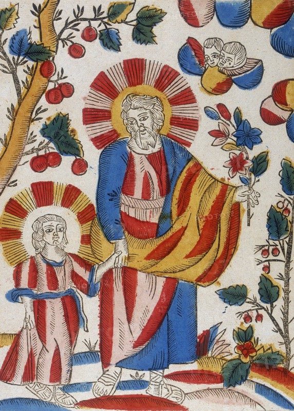 St Joseph and Jesus walking hand-in-hand