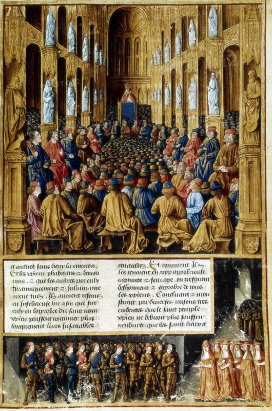 Pope Urban II presiding over the Council of Clermont