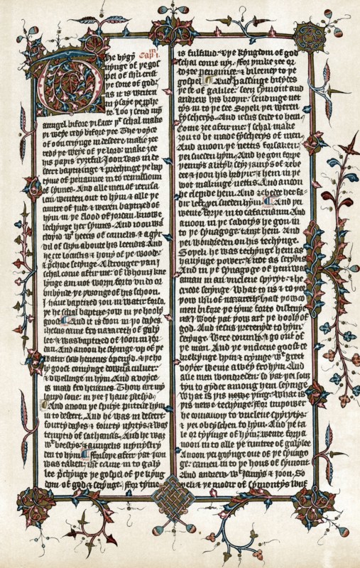Page from Wycliffe's translation of the "Bible" into English c1400