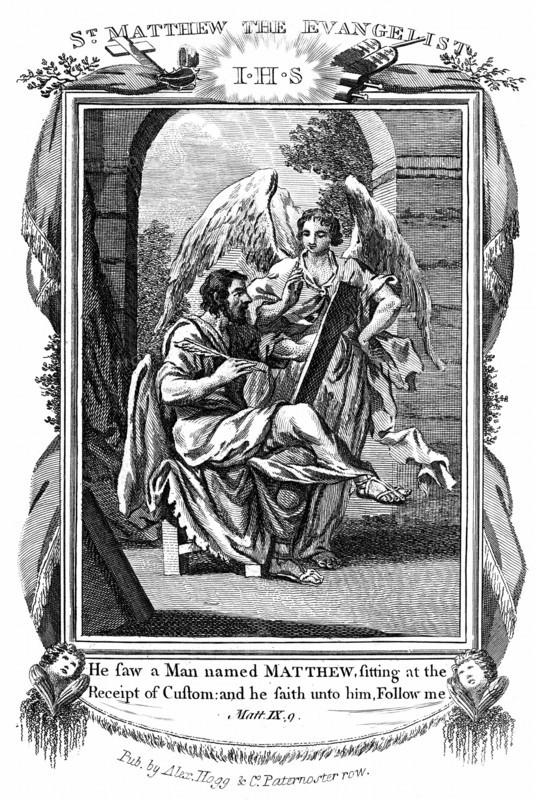 St Matthew the Evangelist being called from his work as a tax gatherer