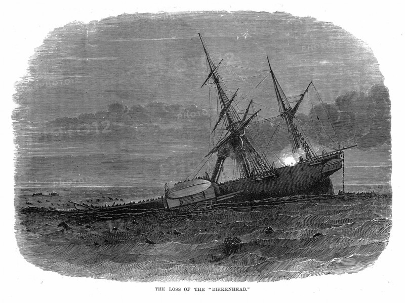 Loss of iron paddle-steamer troop ship 'Birkenhead'