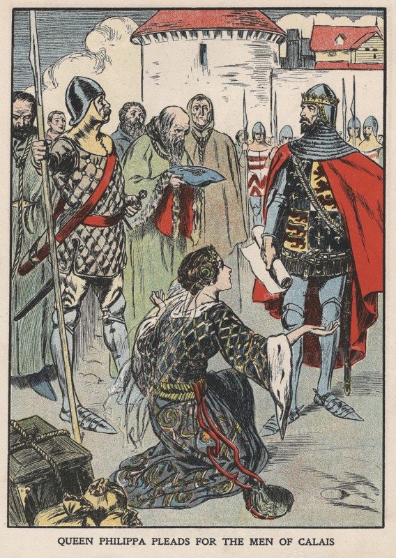 Queen Philippa pleading with her husband