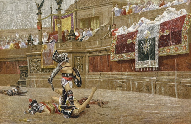 Gladiators in the Roman arena