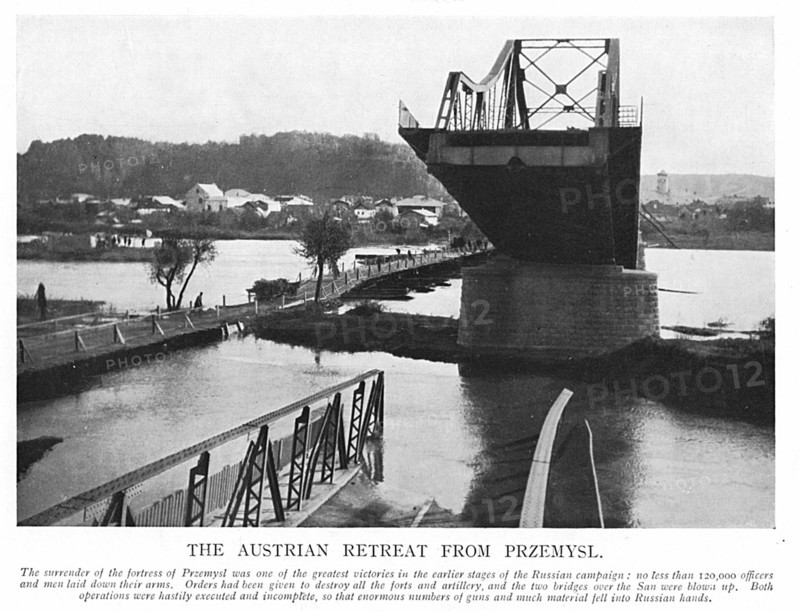 Destruction of Przemysl by Austrians retreating from Russian advance