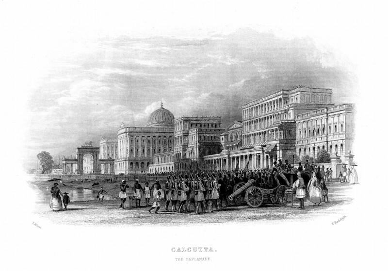 British troops parading on the Esplanade