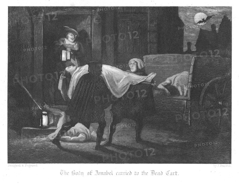 Amabel Bloundel's body being carried from the Earl of Rochester's house