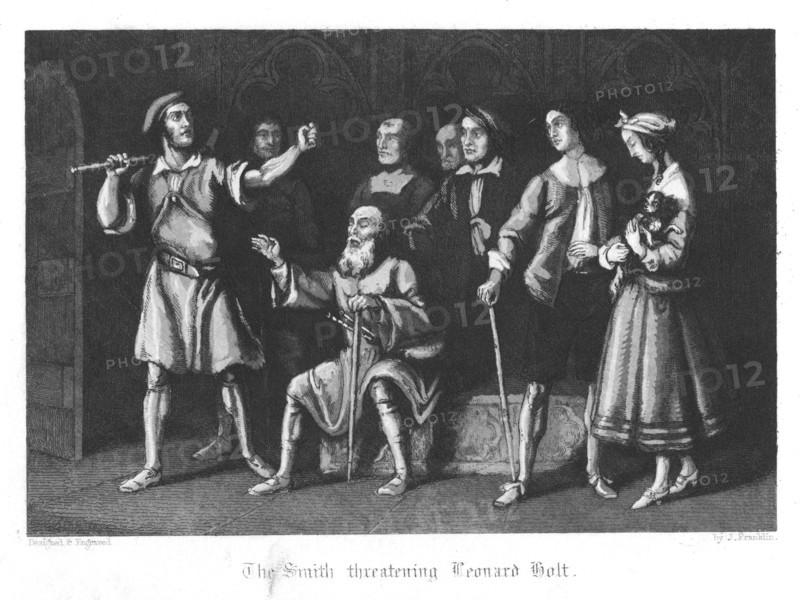 The smith threatening Leonard Holt because he will not obey the Lord Mayor's instructions