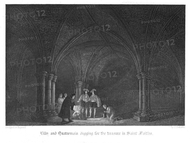 Lilly, the astrologer and Quatremain, the minor canon, digging for treasure in St Faith's under St Paul's