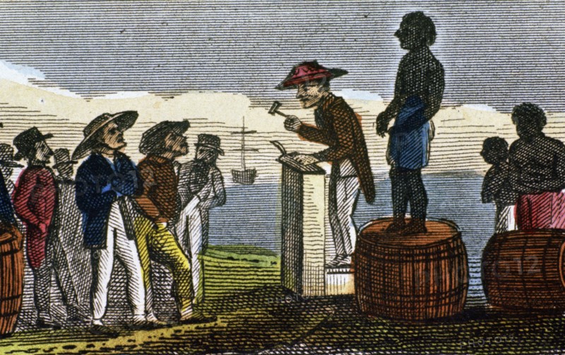 Auctioning slaves in the West Indies
