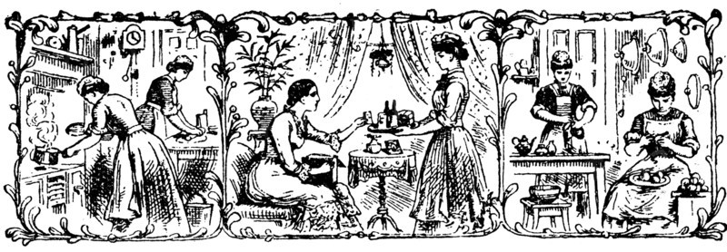 Cook and Kitchen maid, Parlour Maid and Scullery maids
