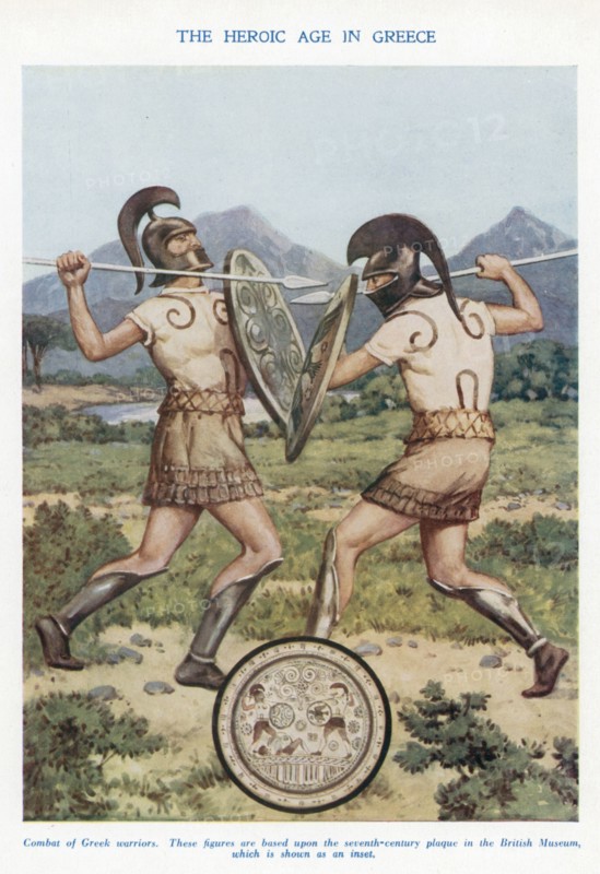 Greek warriors fighting