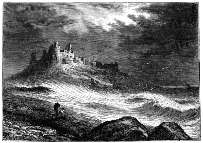 Dunstanburgh Castle on the coast of Northumberland, which changed hands a number of times during the Wars of the Roses between the house of York and Lancaster