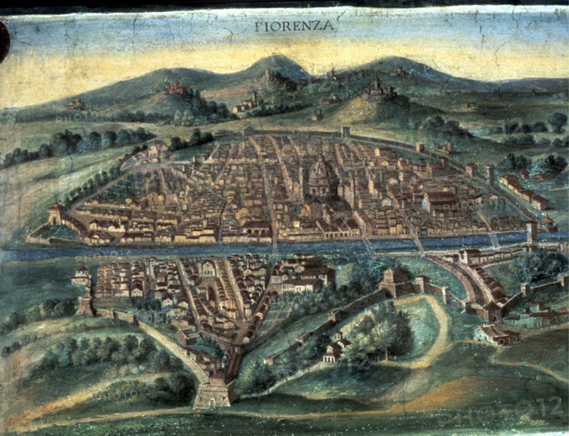 Map of Florence - anonymous 15th century Italian map