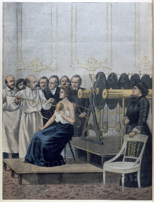 Francisque Crôtte treating a patient with tuberculosis using electricity
