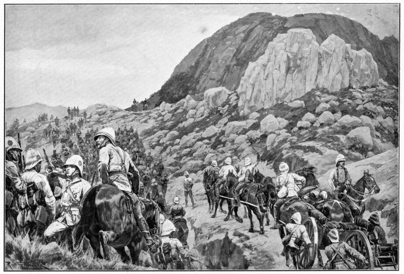 British troops going to the attack on Spion Kop, 24 January