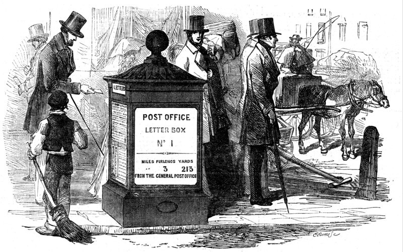 One of the first letter boxes erected in London