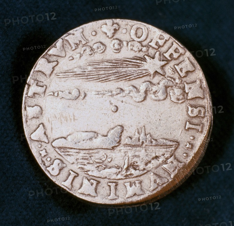 Obverse of medal commemorating the bright comet of 1577