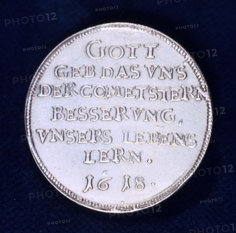 Reverse of medal commemorating  the brilliant comet of November 1618