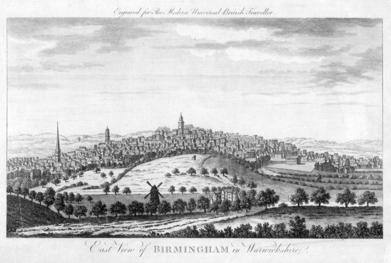 East View of Birmingham in Warwickshire'