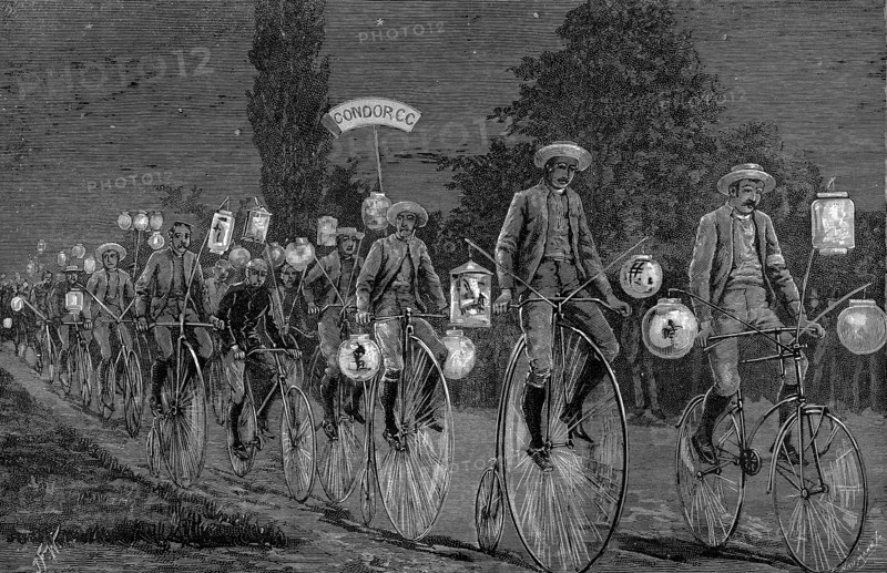 Gathering of the UK cycling clubs at Castle Inn, Woodford, Essex, 1 June 1889